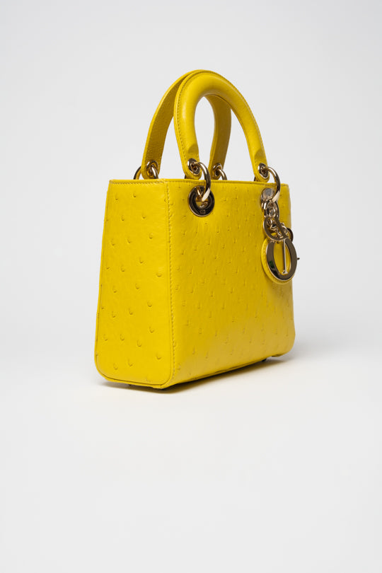 Ostrich Leather Lady Dior Handbag