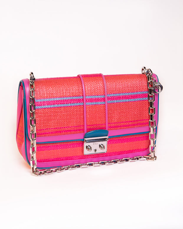 Woven Raffia Flap Bag