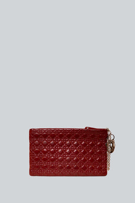 Dior quilted leather maroon red clutch vintage online - #1