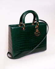 Crocodile leather handbag