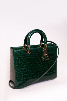 Lady Dior emerald green crocodile bag - #1