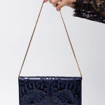 Valentino Orlandi Navy Blue Clutch - #2