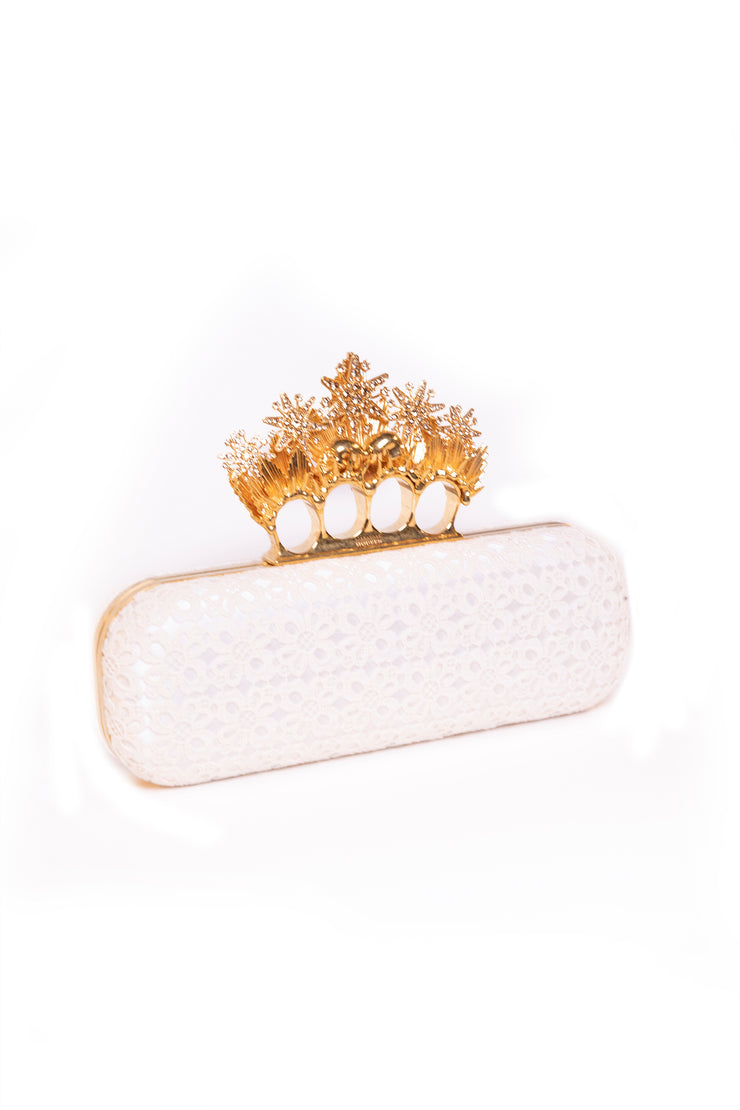 Knuckle Crown Ring Lace Clutch