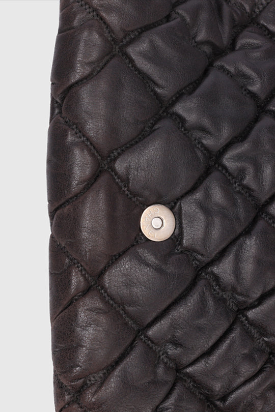 Bubble Accordion Quilted Skin  Flap Bag