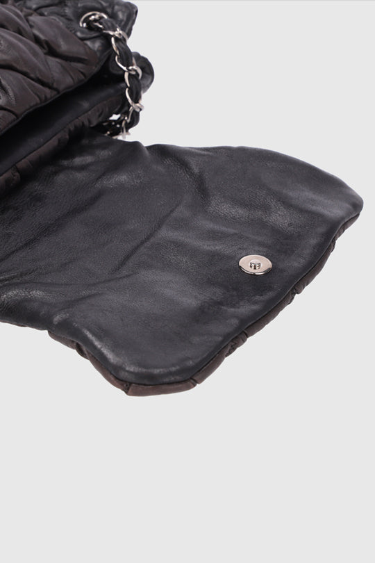 Bubble Accordion Quilted Skin  Flap Bag