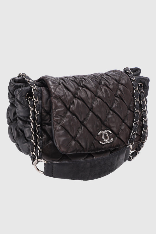 Bubble Accordion Quilted Skin  Flap Bag