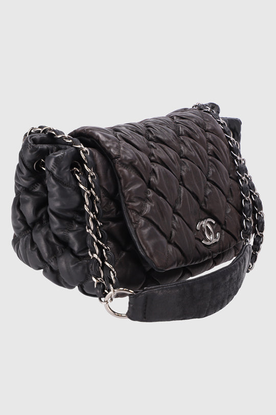 Bubble Accordion Quilted Skin  Flap Bag