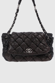 Bubble Accordion Quilted Skin  Flap Bag