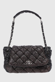 Bubble Accordion Quilted Skin  Flap Bag