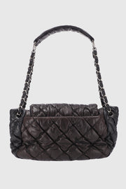 Bubble Accordion Quilted Skin  Flap Bag