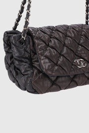 Bubble Accordion Quilted Skin  Flap Bag