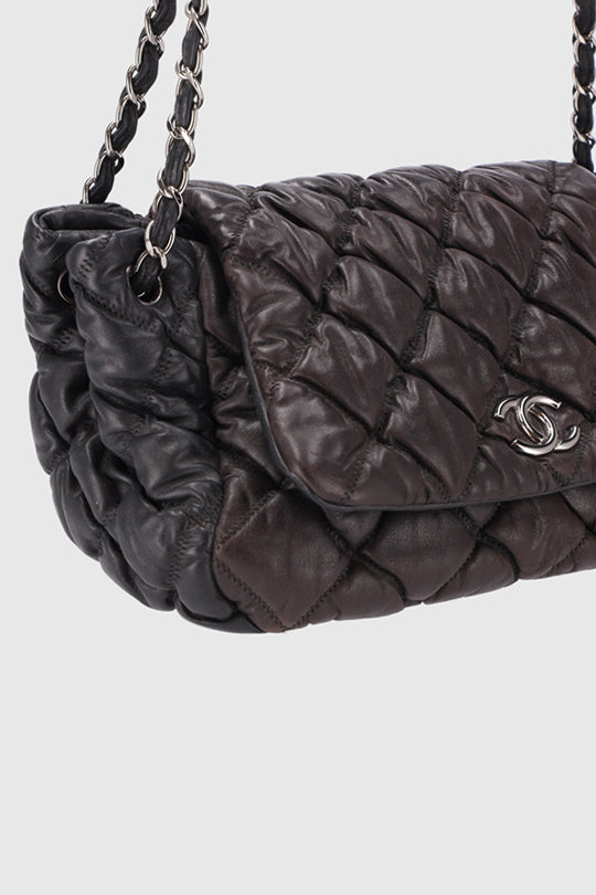 Bubble Accordion Quilted Skin  Flap Bag