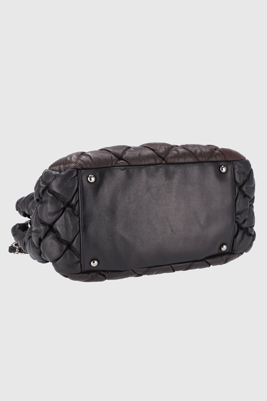 Bubble Accordion Quilted Skin  Flap Bag