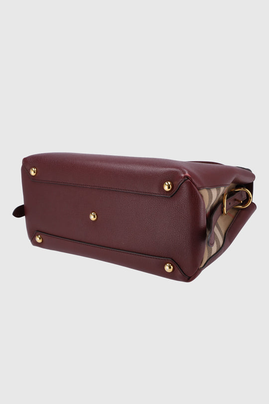 Banner House Leather Check Tote Bag