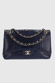 Classic Flap Python Leather Handbag