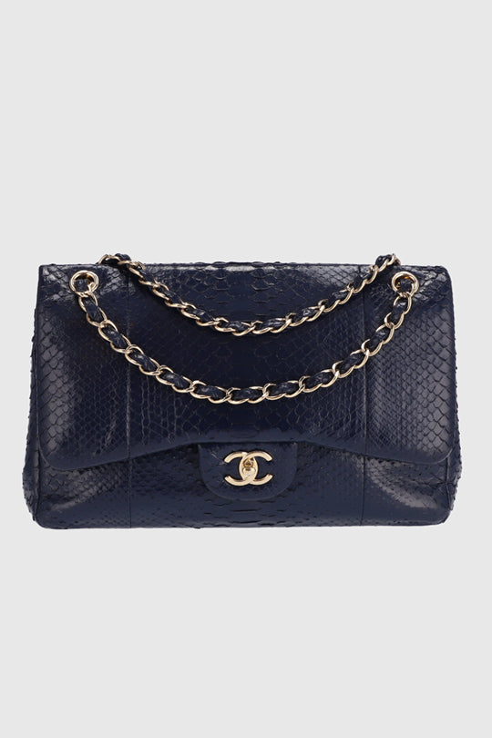 Chanel - Classic Flap Bag - Mini Rectangular - Python - Pre-Loved