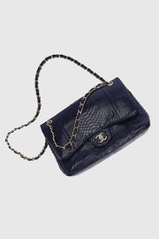 Classic Flap Python Leather Handbag