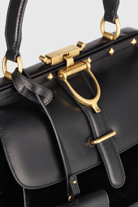 Black Frame Leather Bag