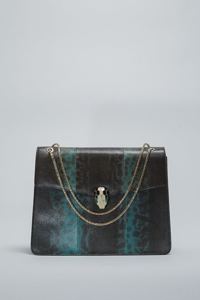 Serpenti Python Leather Shoulder Bag, Bvlgari Online