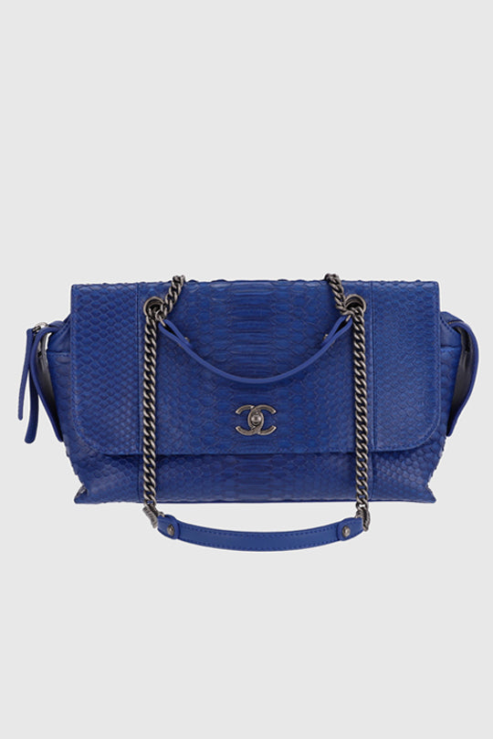CHANEL Blue Python Leather Shoulder Bag, CHANEL Vintage Bags Online