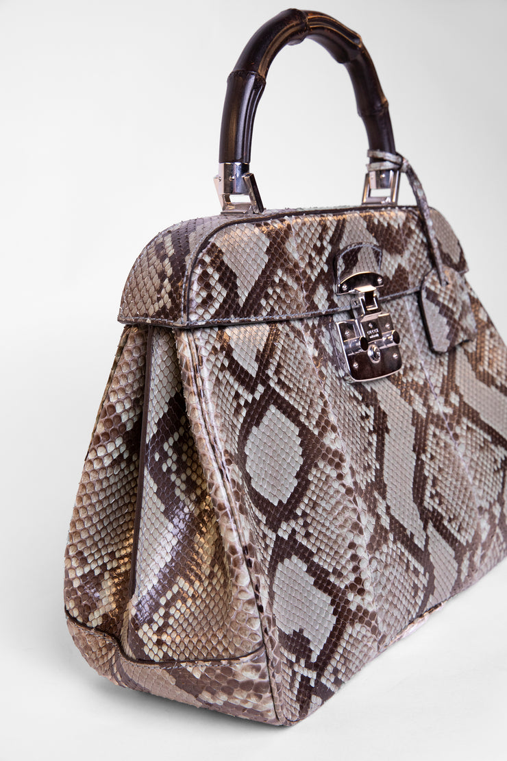 Python Bamboo Handle Handbag