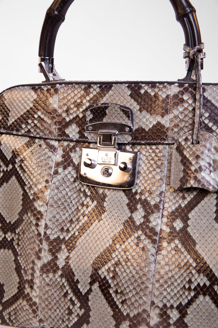 Python Bamboo Handle Handbag