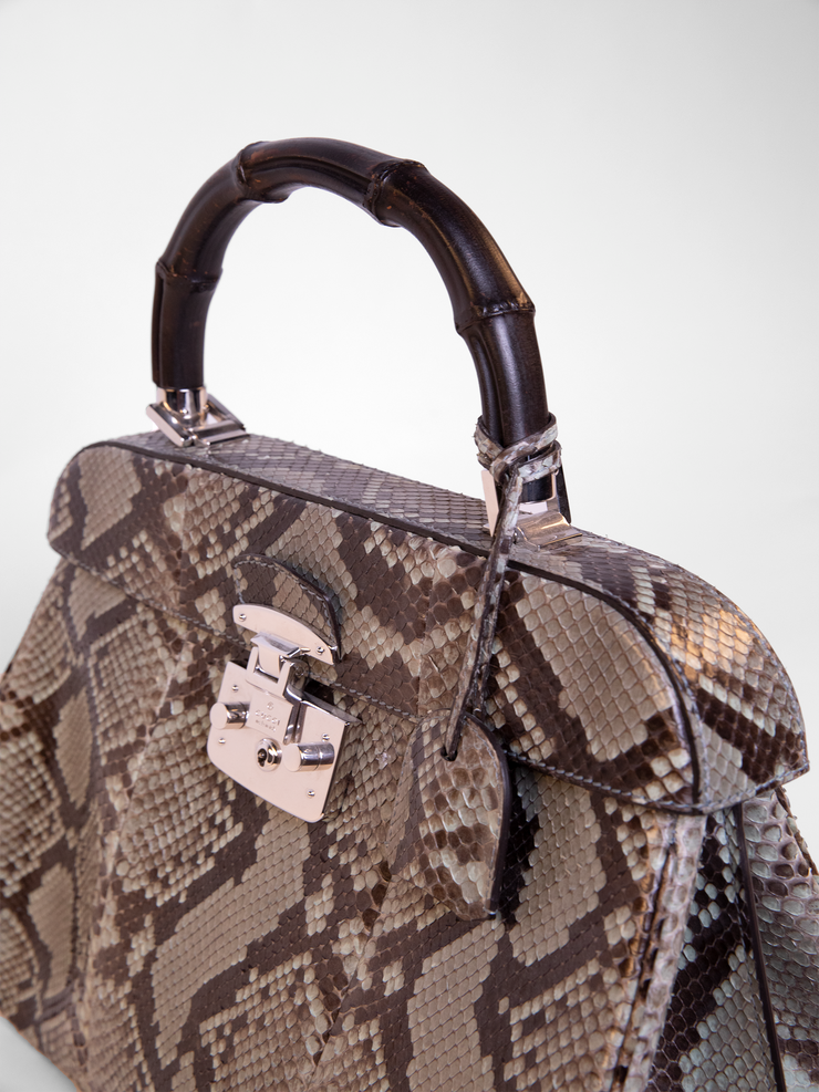 Python Bamboo Handle Handbag
