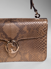 GUCCI 1973 Flap Python Shoulder Bag