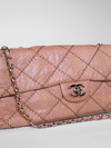 secondary Classic Flap Beige Python Shoulder Bag
