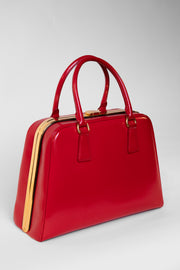Frame Pyramid Leather Handbag