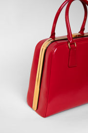 Frame Pyramid Leather Handbag