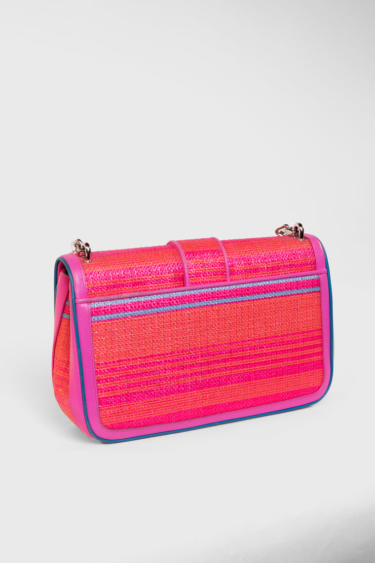 Woven Raffia Flap Bag