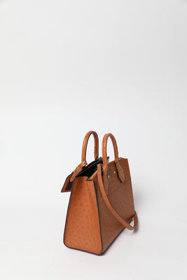 City Streamer PM Cognac Autruche Leather Handbag (Brand New) - #5