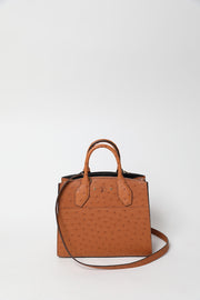 City Streamer PM Cognac Autruche Leather Handbag (Brand New)