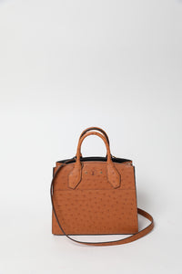 City Streamer PM Cognac Autruche Leather Handbag (Brand New) - #6