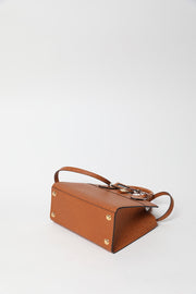 City Streamer PM Cognac Autruche Leather Handbag (Brand New)