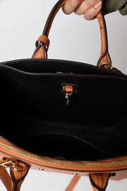 City Streamer PM Cognac Autruche Leather Handbag (Brand New)