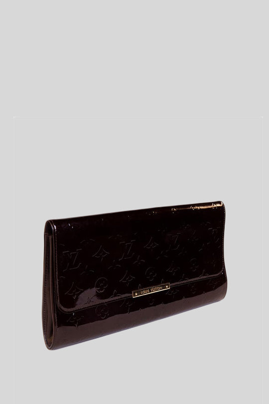 Louis Vuitton patent leather clutch monogram print