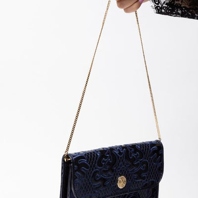 Valentino Orlandi Navy Blue Clutch - #3