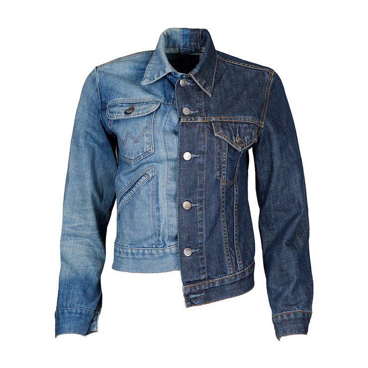 elv denim mid dark denim jacket 