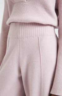 Knitted Wide Leg Trousers In Powder Pink - #2