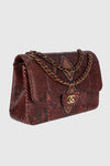 secondary Chanel classic flap jumbo python bag