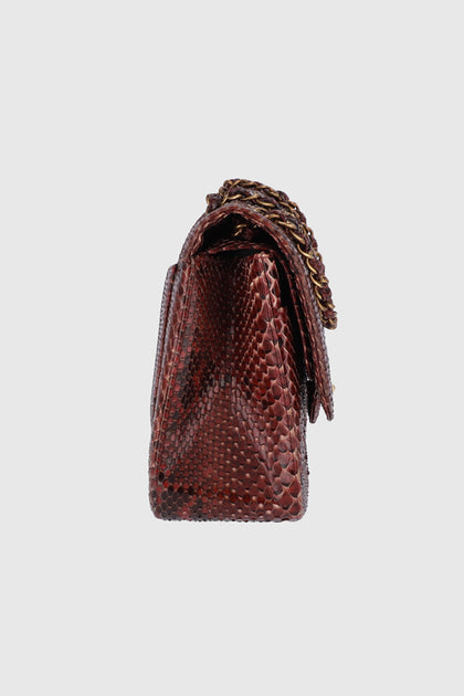 Classic Flap Jumbo Size Python Leather Bag, Vintage CHANEL Online