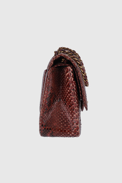 Classic Flap Jumbo Size Python Leather Bag | Vintage CHANEL