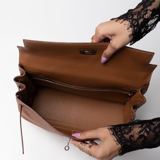Retourne Kelly Clemence Leather Handbag