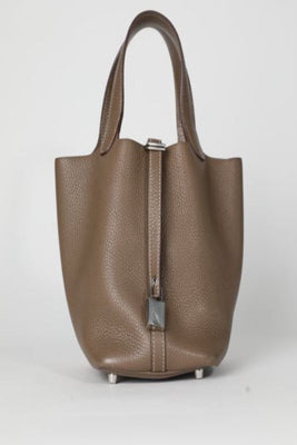 Hermes Picotin Etoupe Leather Handbag - #1